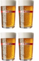 KEREL Bierglas 25cl - Set van 4 Stuks - Ideaal voor IPA en Diverse Bierstijlen - Ervaar de Rijke Smaken in Stijlvolle Glazen