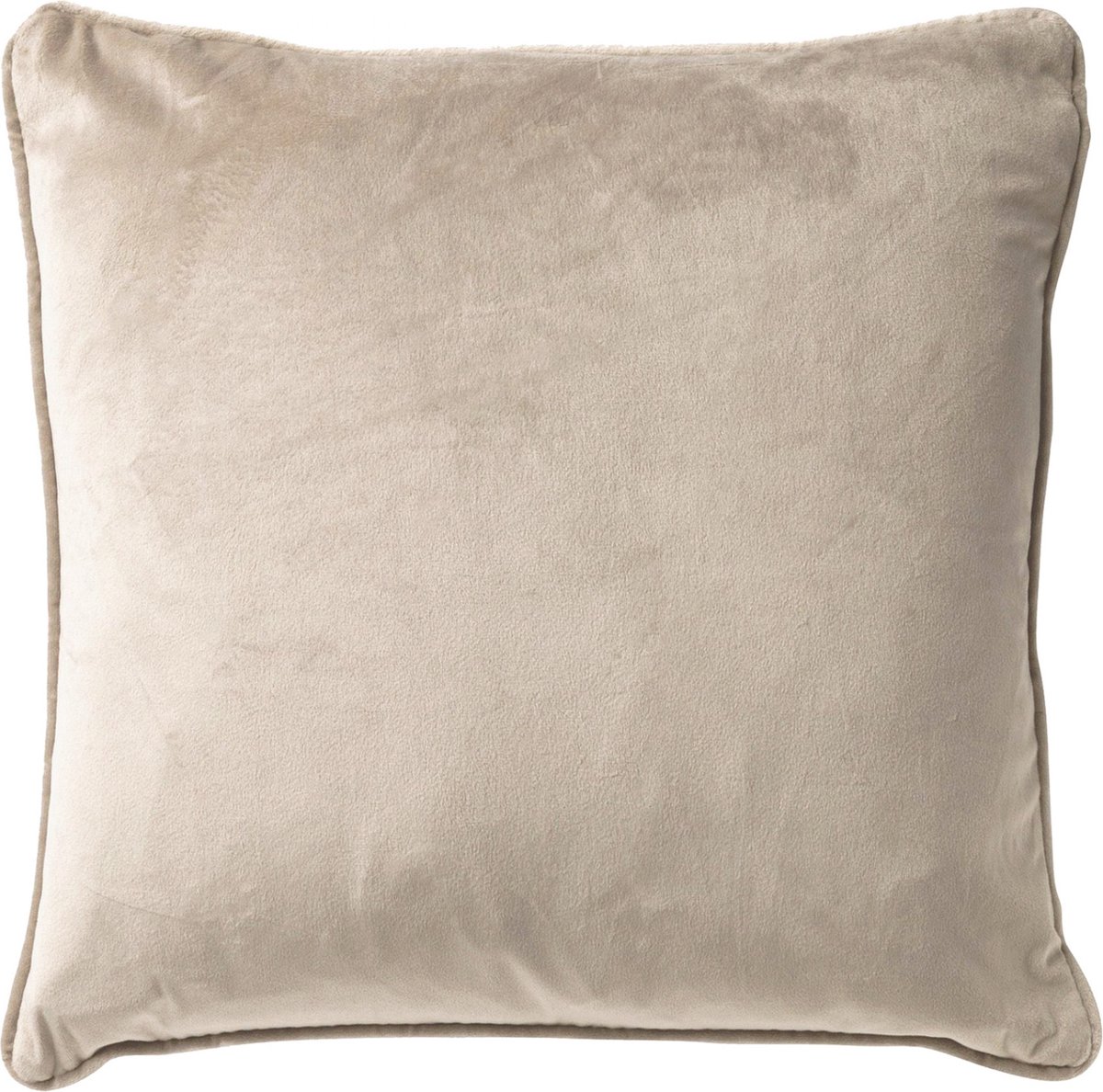 Dutch Decor FINN - Kussenhoes 45x45 cm - velvet - effen kleur - beige - met rits - zonder binnenkussen