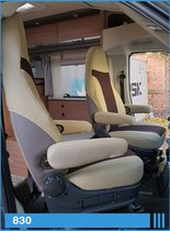 Maat stoelhoezen compatibel met camper bestuurder en passagiers Kleurnummer: 830 beige mokka