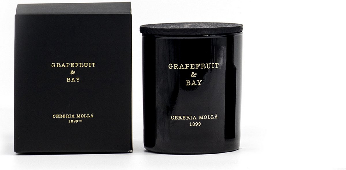 Cereria Mollà 1899 cereria Molla 1899 - Grapefruit & Bay - geurkaars - 230 gram - 1 lont Zwart