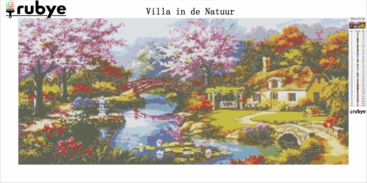 Rubye® Diamond Painting Volwassenen & Kinderen - Gigantisch Landschap - 100x50cm — afbeelding 11