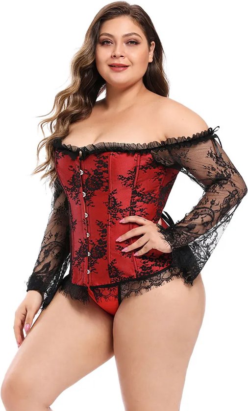 Seductiva Silhouette Corset - Ook PLUS SIZE - S t/m XXXL - Erotische korset lingerie - Grotere maten - Lange mouwen - Sexy kostuum - Zeer goede kwaliteit