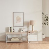 TV meubel met bijzettafel Dyrøy wit eikenkleurig en grijs