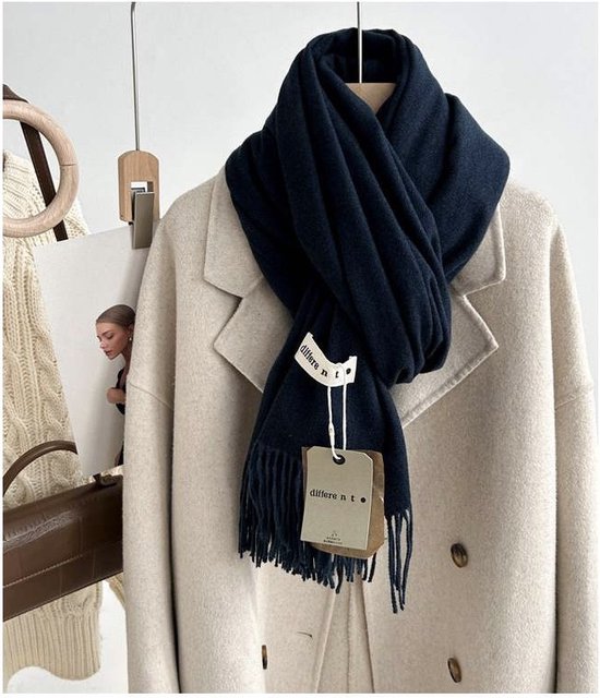 L-200cm*70cm Dames imitation cashmere Sjaal voor Herfst en Winter, Effen Kleur, Dikke Warme Shawl, Multifunctioneel en Eenvoudig