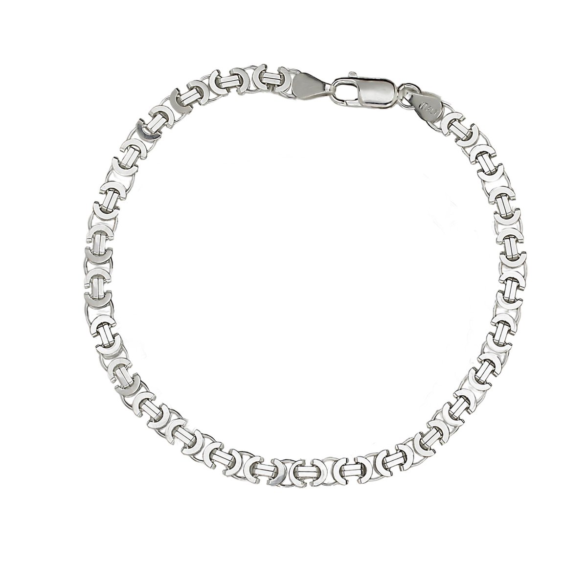Juwelier Zwartevalk zilveren platte koningsschakel armband - ET 40/20,5cm-
