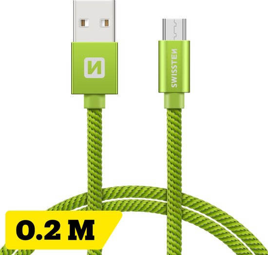Swissten Micro USB vers USB - 0,2M - Vert