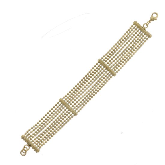 Behave Armband - goud kleur- minimalistisch - bolletjes schakel - 18 cm