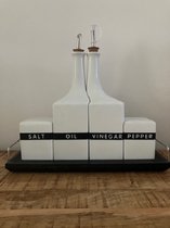 Oil en vinegarset - Olie en azijnset - Peper en zout stel - Keramiekset - Keukengerei
