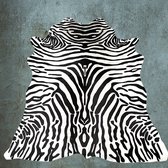 Koeienhuid - Zebra - Zebra pint - vloerkleed - 210x180 - zwart/wit/gebroken wit/beige
