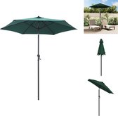 vidaXL Parasol 200x224 cm - Groen/Donkergrijs - UV-bescherming - Inklapbaar - Aluminium - Kantelbaar - Parasol