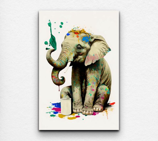 banksy - poster - banksy poster - poster kinderkamer - poster babykamer - poster olifant - 80 x 120 cm