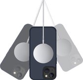 iPhone 13 hoesje Mat Transparant Donker Blauw met magnetische ring
