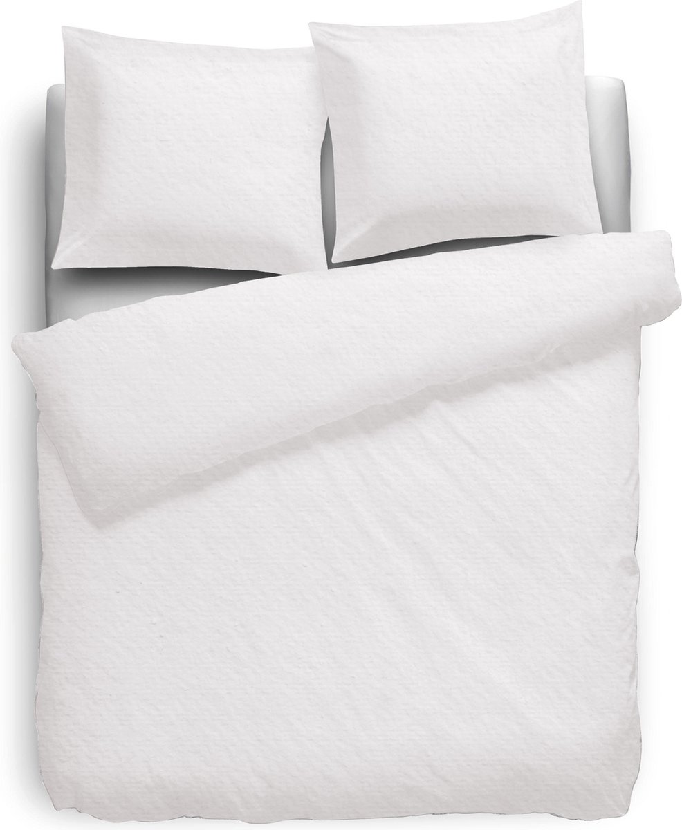 Eleganzzz Dekbedovertrek 180gr/m2 Hoogwaardig Flanel Uni - Wit - Dekbedovertrek 200x200/220cm - Flanellen Dekbedovertrekken - Tweepersoons