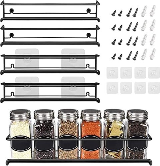 Stunq® Kruidenrek voor aan de muur in de keuken, keukenplank zonder
