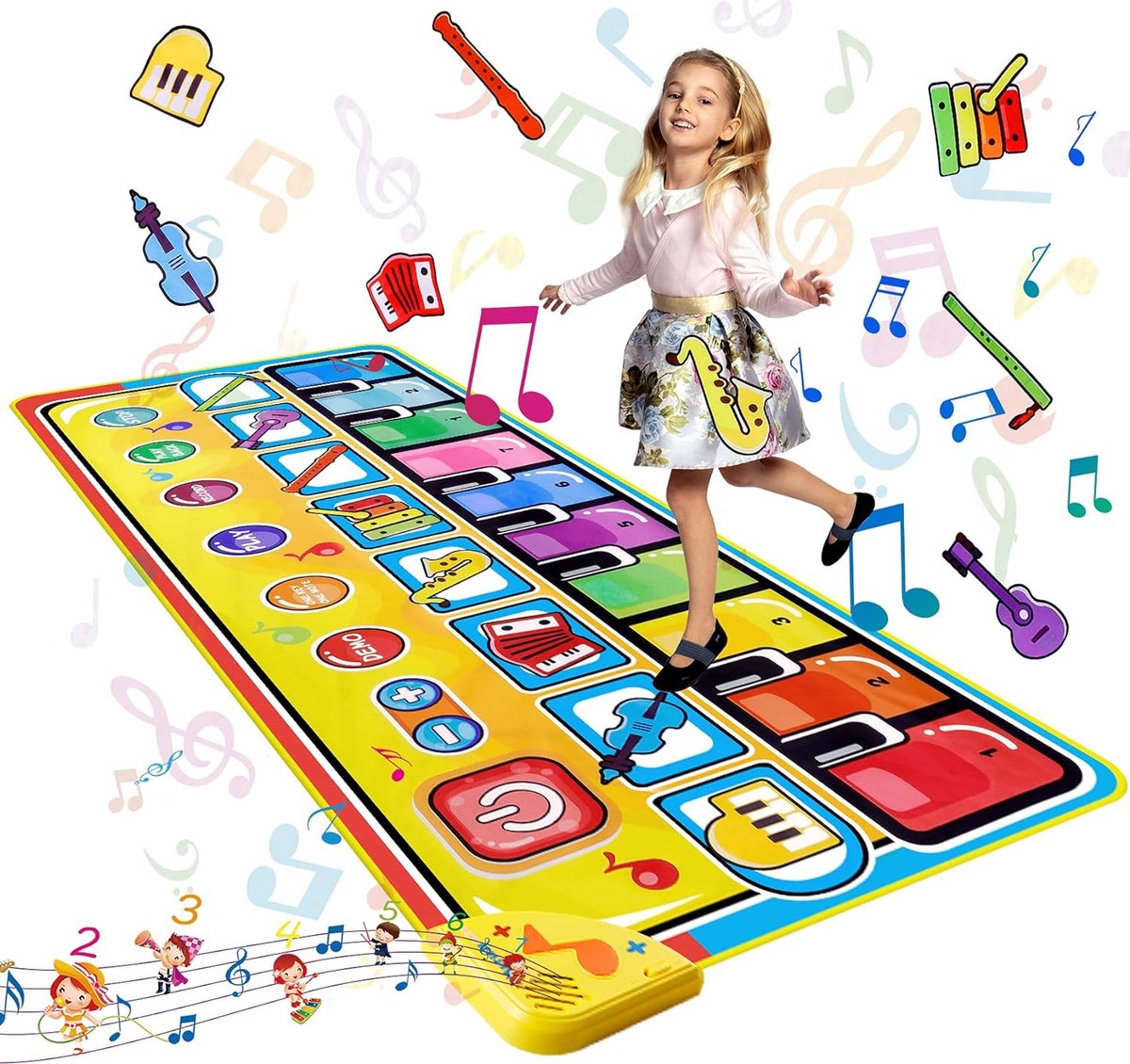 Pro Pianomat Groter Model XL Pianomat Dansmat Speelmat Piano Mat Grote Maat 148x60 cm Piano Toetsenbord Dansmat Elektronische Muziek Piano Mat Educatief Speelgoed Gift voor Jongens Meisjes Kinderen Leeftijd 3-9