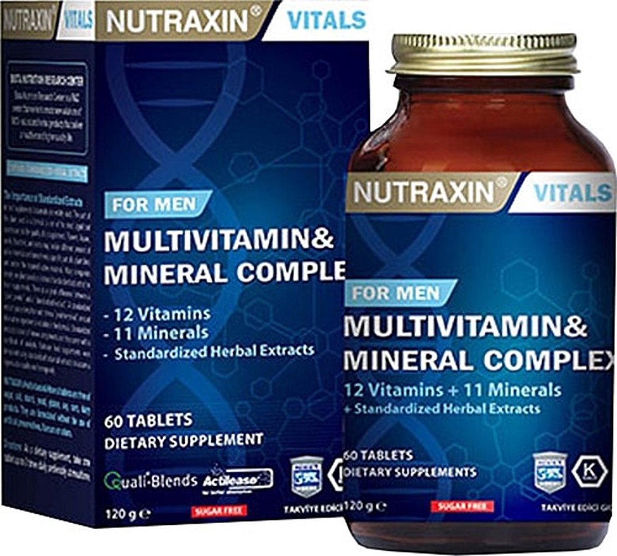Goedkoopste Nutraxin - Multivitamin & Mineral Complex for Men 60 tablets - Antioxidants - Herbal Extracts- 17 Vitamins & 7 Minerals