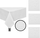 vidaXL Tafelkleed wit 250x130 cm - waterafstotend polyester - Tuinmeubelhoes