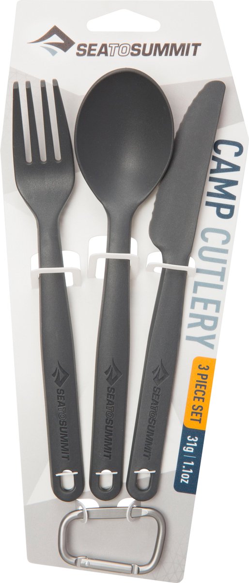 Sea To Summit Camp Cutlery Campingbestek Mes, Vork & Lepel Grijs