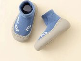 Anti-slip babyschoentjes - Soksloffen - Eerste loopschoentjes van Baby-Slofje - Blauw cijfers maat 23