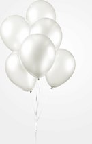 Ballonnen metallic wit - 30 cm - 50 stuks