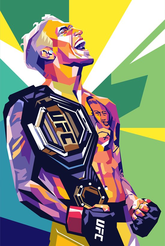 Charles Oliveira Poster | Faire du Bronx | UFC | MMA Poster | Brésil | 51x71cm | Décoration murale | Affiche murale | Pop Art | Affiche de Sport | Convient pour l'encadrement