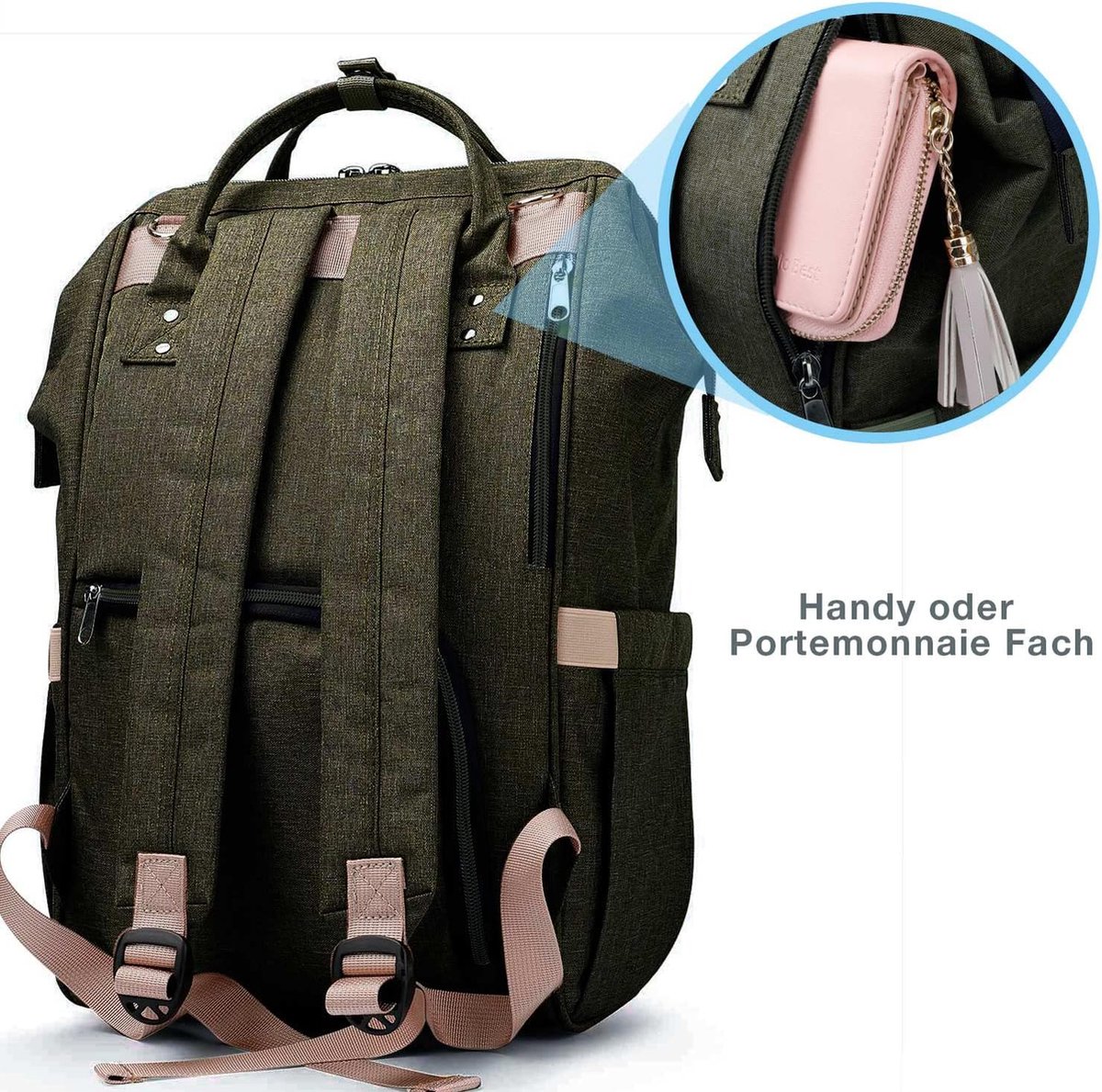 Babycommode Rugzak Luiertas Rugzak Met Draagbaar Verschoonkussen Fopspeenhouder En Kinderwagenriemen Lichtgrijsbabytas Multifunctioneel Voor Mama En Papa