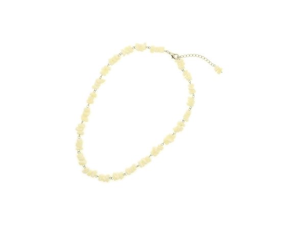 Behave Collier avec perles de coquillage blanc 40 cm