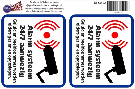 Sticker alarmsysteem aanwezig. | bol