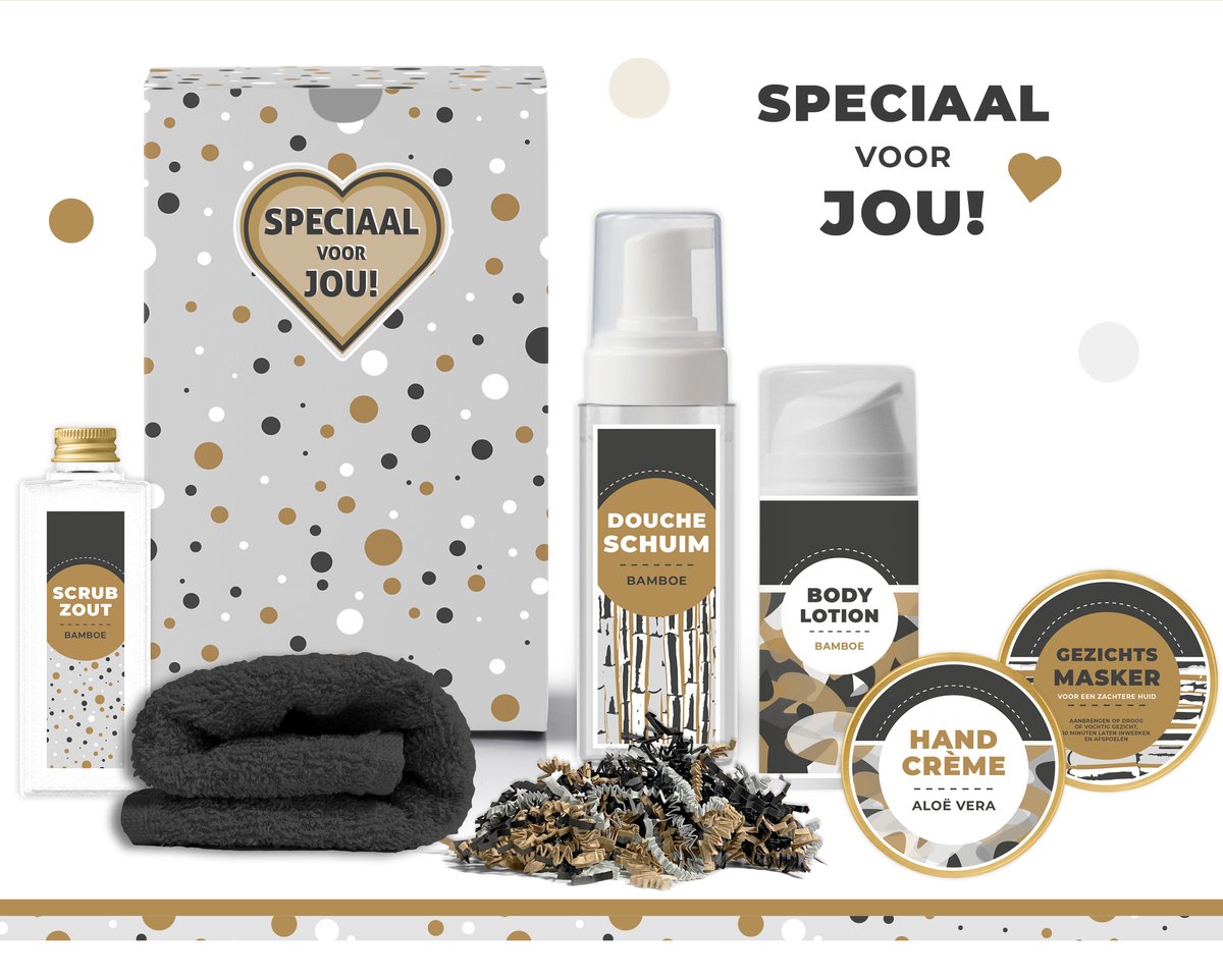 Goedkoopste Geschenkset Speciaal voor jou - 6 producten - 630 gram | Giftset voor haar - Luxe cadeaubox - Wellness Set – Cadeaupakket - Cadeau vrouw – Vriendin – Zus – Moeder – Mama – Moederdag – Verjaardag – Kerstpakket – Kerstcadeau - Grijs - Kers