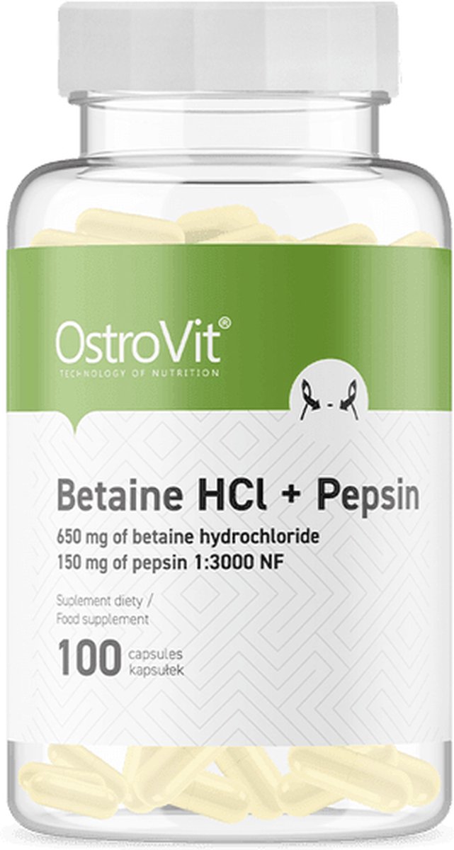 Goedkoopste Supplementen - OstroVit Betaine HCl Pepsine 100 capsules
