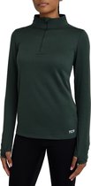 Cloud Fleece ¼ Top met Rits en Zak met Rits voor Dames - Deep Forest (Groente)