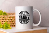 Mok Best nanny ever - BestOfTheBest - Gift - Cadeau - TopNotch - Excellence - BestInClass - BesteVanHetBeste - Topklasse - Uitmuntendheid - BesteInZijnSoort