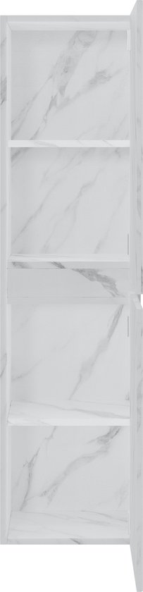 Badplaats Badkamerkast Pluto 30 X 30 X 150 Cm - Kastanje Eiken Hangende Badkamerkasten Hoog Met 1 Deur 2
