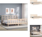 vidaXL Houten Bedframe - Massief Grenen - Kingsize - 205.5 x 205.5 x 100 cm - Bed