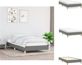 vidaXL Bedframe - Donkergrijs - 203 x 103 x 25 cm - Stof - Multiplex - Voor 100 x 200 cm matras - Duurzaam materiaal - Bed