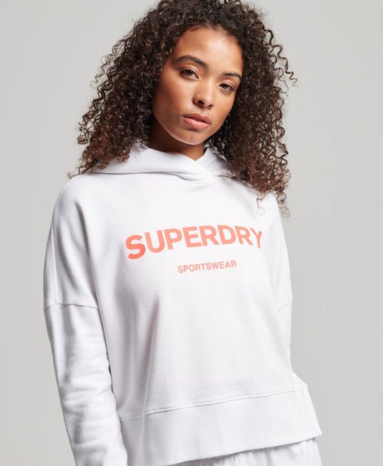 Superdry Code Core Sport Crop Box Hood Wit 2XS Femme
