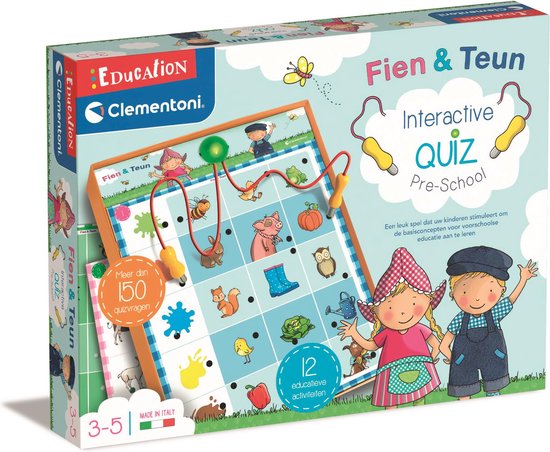 Clementoni Education - Fien en Teun Interactieve Quiz - Educatief en Interactief Speelgoed - Het Leerzame Cadeautje - 3-5 jaar