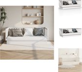 vidaXL Logeerbed - massief grenenhout - 207.5 x 87 x 76 cm - 3-zijdig bedhek - Bed