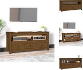 vidaXL Tv-meubel Landelijk Grenenhout 114x35x52 cm - Honingbruin - Kast