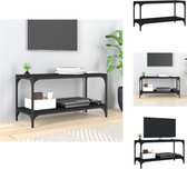 vidaXL Industrieel TV-meubel - 80 x 33 x 41 cm - Zwart hout en staal - Kast