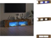 vidaXL Tv-meubel Media-kast - 135 x 39 x 30 cm - RGB LED-verlichting - Gerookt eiken - Kast