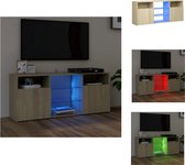 vidaXL Meuble TV s - Meuble TV - 120 x 30 x 50 cm - Éclairage LED RVB - Chêne Sonoma - Meuble
