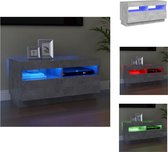vidaXL TV-meubel - tv-meubel - 80 x 35 x 40 cm - betongrijs - RGB LED-verlichting - Kast