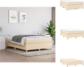 vidaXL Boxspringbed - Crème - 203 x 140 x 35 cm - Pocketvering - Bed