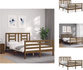 vidaXL Bedframe - Massief grenenhout - Multiplex lattenbodem - 195.5 x 125.5 x 100 cm - Bed