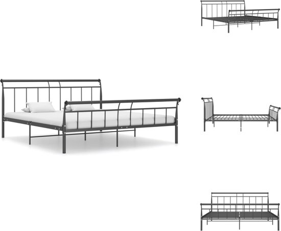 vidaXL Metalen Bedframe - Metaal - Bedframe - 208 x 206 x 90 cm - Massieve constructie - Bed