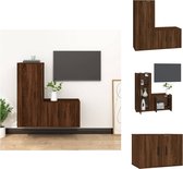 vidaXL ensemble meuble de télévision - Classique - Meuble TV - 57x34,5x40 cm - 40x34,5x100 cm - Couleur - Chêne marron - Meuble