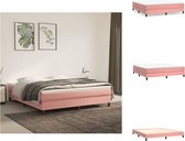 vidaXL Boxspringframe - Roze Stof - 203 x 160 x 25 cm - Multiplex Lattenbodem - Bed