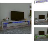 vidaXL TV-meubel Betongrijs 260x36.5x40 cm - RGB LED-verlichting - Kast
