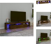 vidaXL TV-meubel LED-verlichting - bruineiken - 200 x 36.5 x 40 cm - USB-aansluiting - Kast